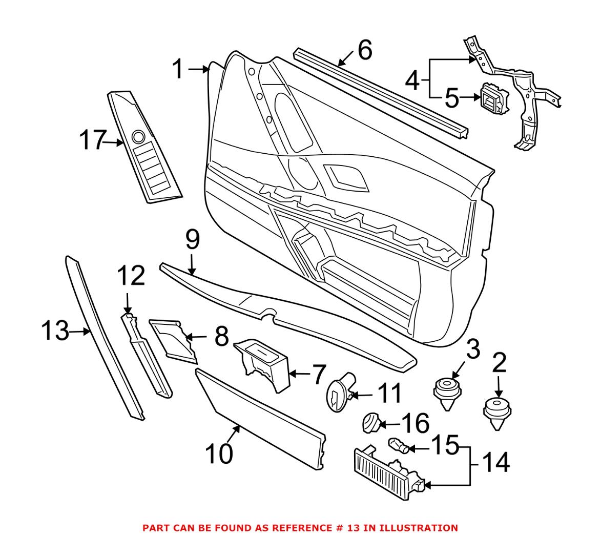 BMW Exterior Door Handle Cover = Front Driver Side 51416959333